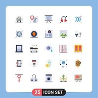 Modern Set of 25 Flat Colors Pictograph of keyboard arrow board support headset Editable Vector Design Elements