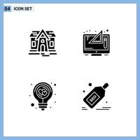 Group of Modern Solid Glyphs Set for building energy creative graphic idea Editable Vector Design Elements