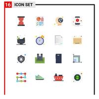 Set of 16 Vector Flat Colors on Grid for grinding one balance number mind Editable Pack of Creative Vector Design Elements