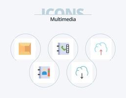 Multimedia Flat Icon Pack 5 Icon Design. storage. multimedia. envelope. data. phone vector