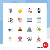 16 iconos creativos signos y símbolos modernos de la interfaz de llamada seo disco flexible paquete editable de elementos de diseño de vectores creativos