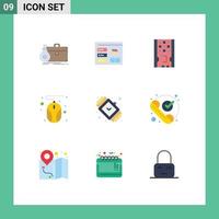 Universal Icon Symbols Group of 9 Modern Flat Colors of accessorize hardware id computer solid Editable Vector Design Elements