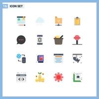 Universal Icon Symbols Group of 16 Modern Flat Colors of comment bubble files file presentation Editable Pack of Creative Vector Design Elements