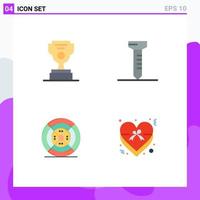 User Interface Pack of 4 Basic Flat Icons of job print cup film insignia Editable Vector Design Elements