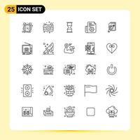 25 Creative Icons Modern Signs and Symbols of tools folder hourglass document time Editable Vector Design Elements