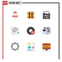 Universal Icon Symbols Group of 9 Modern Flat Colors of disc computers folder dioxide carbon dioxide Editable Vector Design Elements