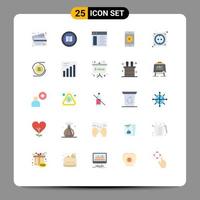 25 Universal Flat Colors Set for Web and Mobile Applications cable mobile apps mapquest message server Editable Vector Design Elements