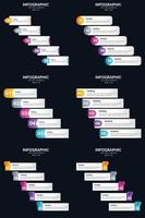 Vector 6 Infographics Pack Presentation slide template 5 Steps cycle diagrams and timelines