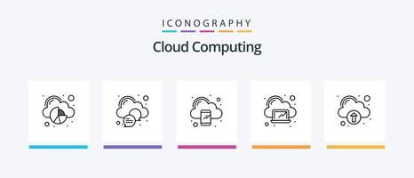 Cloud Computing Line 5 Icon Pack Including computing. cloud. storage. cloud. Creative Icons Design vector