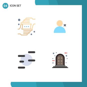 conjunto de pictogramas de 4 iconos planos simples de perspectiva de espacio de marco elementos de diseño vectorial editables de marco de twitter vector