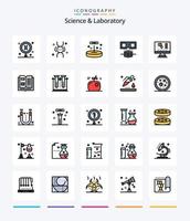 paquete de iconos rellenos de 25 líneas de ciencia creativa, como computadora. proteccion. vida. máscara. Ciencias vector