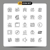 Universal Icon Symbols Group of 25 Modern Lines of money clipboard love check list education Editable Vector Design Elements