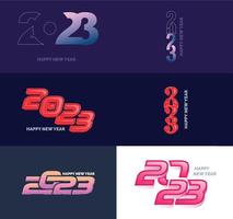 Big Set of 2023 Happy New Year logo text design 2023 number design template vector