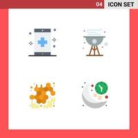 4 concepto de icono plano para sitios web móviles y aplicaciones aplicación verano forma cocinar miel elementos de diseño vectorial editables vector