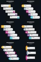 Vector 6 Infographics Pack Presentation slide template 5 Steps cycle diagrams and timelines