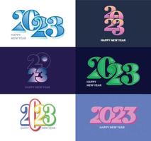 gran conjunto de 2023 feliz año nuevo diseño de texto de logotipo plantilla de diseño de número 2023 vector