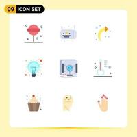 9 Creative Icons Modern Signs and Symbols of scan dimensional arrow lamp idea Editable Vector Design Elements