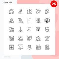 Universal Icon Symbols Group of 25 Modern Lines of brain storming plan telecommunication campaign pen Editable Vector Design Elements