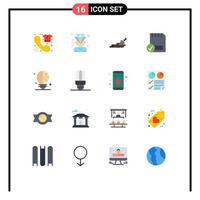 16 Universal Flat Color Signs Symbols of hardware connected membership computers trovel Editable Pack of Creative Vector Design Elements