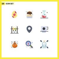 Stock Vector Icon Pack of 9 Line Signs and Symbols for business map compound location game Editable Vector Design Elements