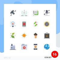 Modern Set of 16 Flat Colors and symbols such as music audio signal interior home Editable Pack of Creative Vector Design Elements