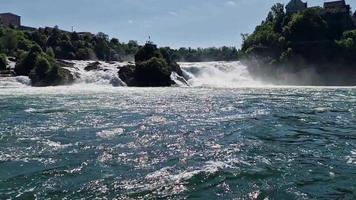 View of Rhine falls Rheinfalls.The famous rhine falls in the swiss near the city of Schaffhausen video