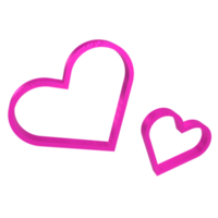 Pink heart png image for love concept