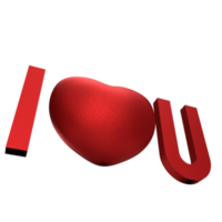 Red I love you text png image