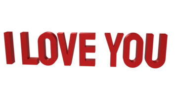 Red I love you text png image