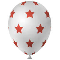 ballon à air hélium 3d rouge blanc png