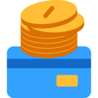 credit card coin stack png