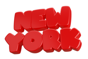 new york 3d word text png