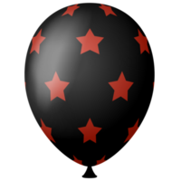 balão de ar de hélio 3d preto vermelho png