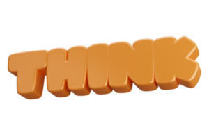 think 3d word text png