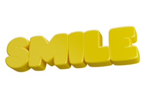 smile 3d word text png