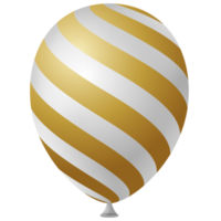 globo aerostático de helio 3d de oro blanco png