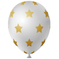 balão de ar de hélio 3d ouro branco png