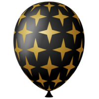 globo aerostático de helio 3d oro negro png
