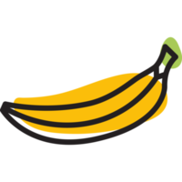Banane flache Linie Symbol png