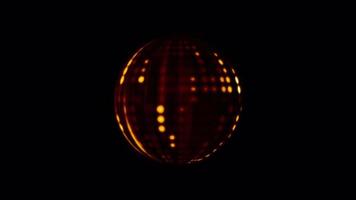 Abstract loop glow orange sphere Ball rotation technology video