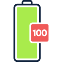 batteri avgift 100 full indikator ikon png