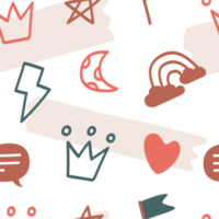 cute element pattern hand drawn png