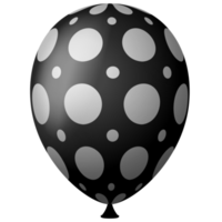 balão de ar de hélio 3d preto branco png