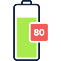 batteri avgift 80 indikator ikon png