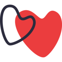 two heart love shape png