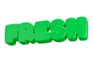 fresh 3d word text png