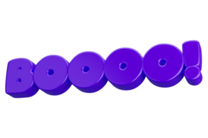 boo 3d word text png