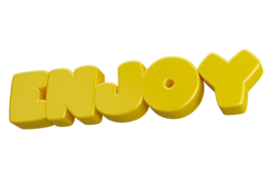 enjoy 3d word text png