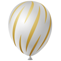 balão de ar de hélio 3d ouro branco png