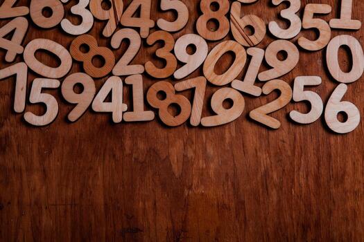 Background of numbers. from zero to nine. Numbers texture. Finance data concept. Mathematic. Seamless pattern with numbers. financial crisis concept. Business success. photo